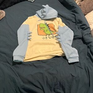 Yellow and Blue Dinosaur Hoodie